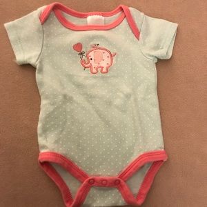 ⭐️ 4/$10 Aqua & Coral elephant onesie